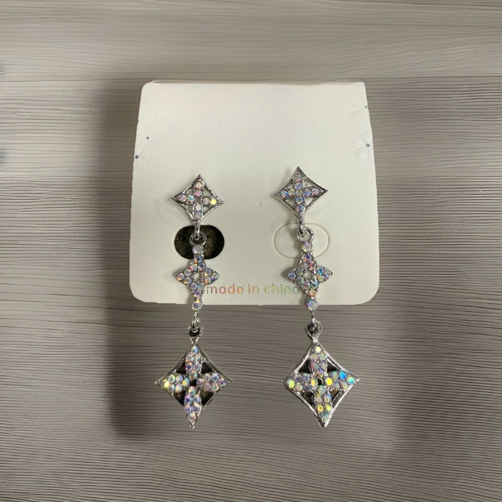 Chic Silver and Multicolor Drop Earrings